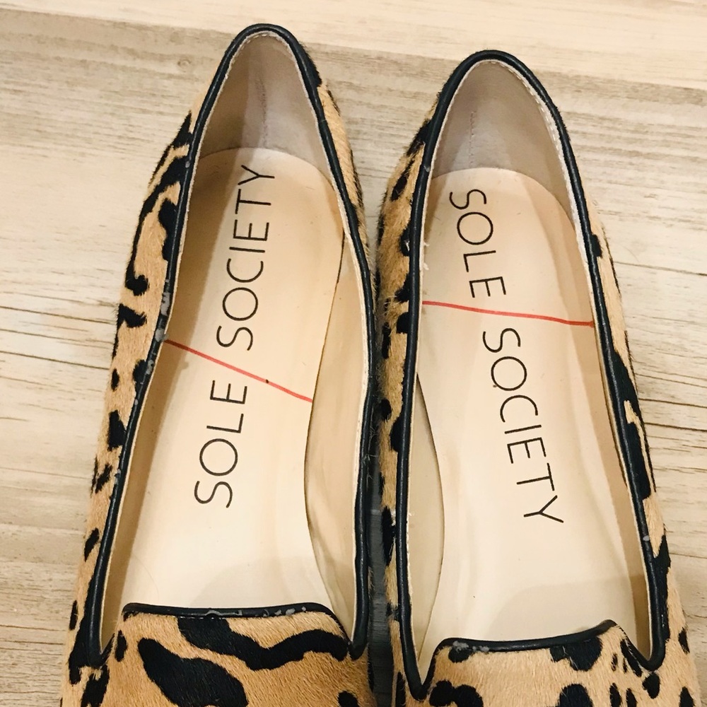 Sole society leopard loafer flats sz 6 - Picture 10 of 12